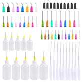 69Pcs 30ml 50ml Precision Tip Applicator Bottles Kit, Dispensers Applicator Bottles for Liquid, Glue Oil, Acrylic Paint - 10 Squeeze Bottles, 10 Syringe Caps, 10 Glue Nozzles and 39 dispensing needle